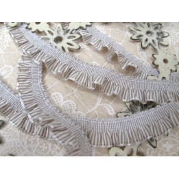 Rüschenband beige creme Streifen Borte Spitze Band Zierband Schmuckborte