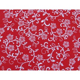 Blumenstoff rot Scarlet Stitches Patchworkstoff Baumwolle Ranken Blümchen Stoff