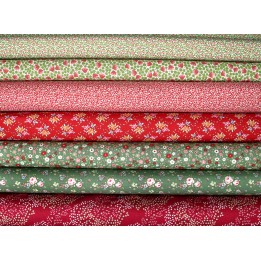 Tilda Stoffe Stoffpaket Blumen Rosen Baumwolle Patchwork Quiltstoffe grün rot 77010