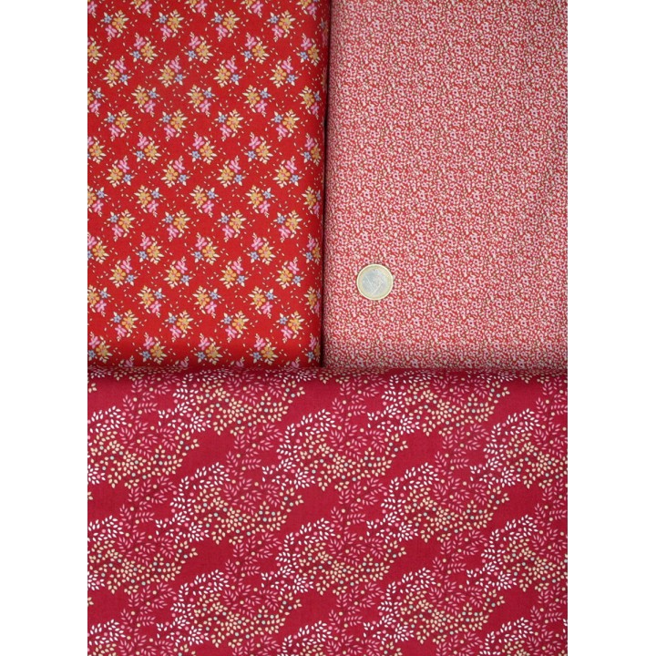 Tilda Stoffe Stoffpaket Blumen Rosen Baumwolle Patchwork Quiltstoffe grün rot 77010