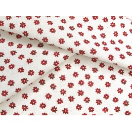 Baumwolle Blümchen Stoff rot creme Blumen