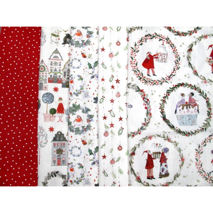 acufactum Stoffpaket Baumwolle Stoffe Winter Weihnachtsstoffe 75033