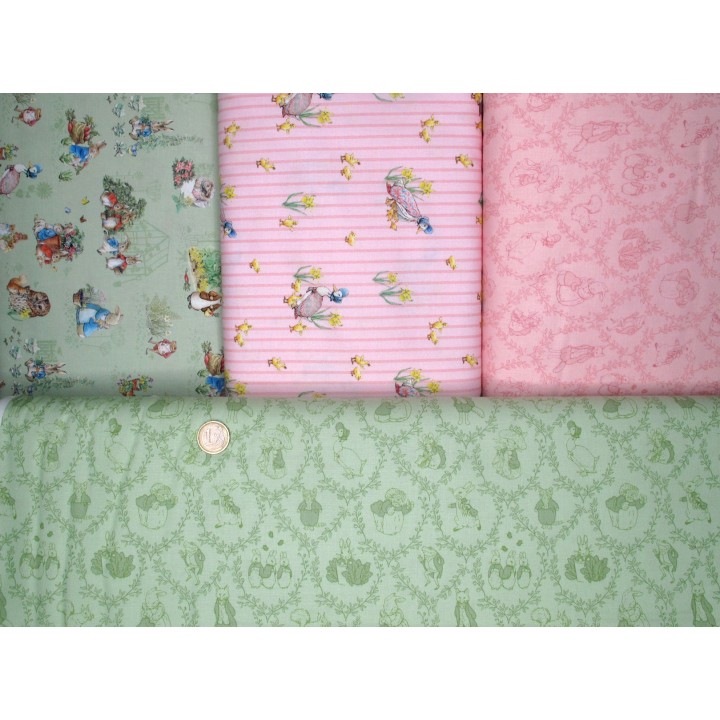 Baumwolle Stoffpaket Peter Hase Tierstoffe Kinderstoffe Beatrix Potter Stoffe 77004