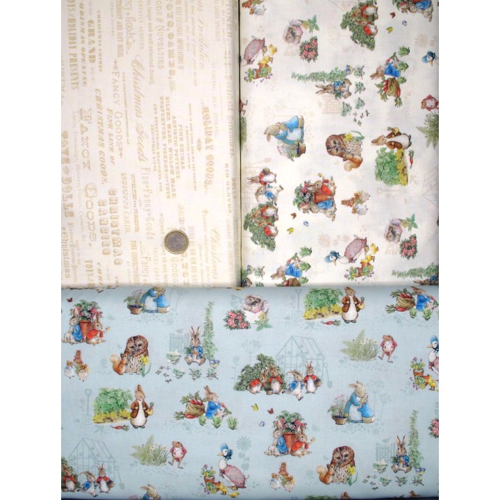 Baumwolle Stoffpaket Peter Hase Tierstoffe Kinderstoffe Beatrix Potter Stoffe 77004