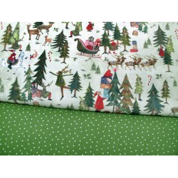 Stoffpaket Weihnachten Baumwolle Punkte Nikolaus acufactum Silke Leffler 72016