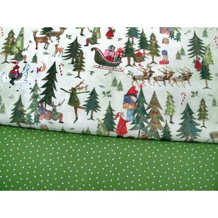 Stoffpaket Weihnachten Baumwolle Punkte Nikolaus acufactum Silke Leffler 72016