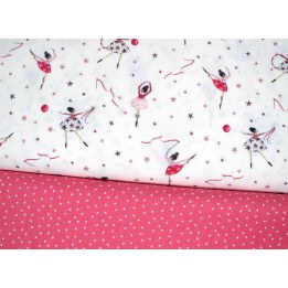 Stoffpaket Ballerina Baumwollstoff  Punkte Kinderstoff Tänzerin acufactum Silke Leffler 72030