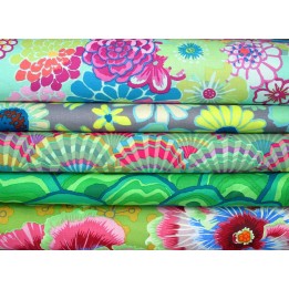 Stoffpaket Kaffe Fassett grün Baumwolle Stoffe Blumen 75080