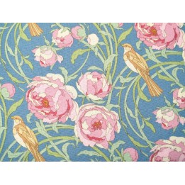Tilda Stoff Blumen Vögel Songbird Baumwolle Rosen Tiere Cora Blue