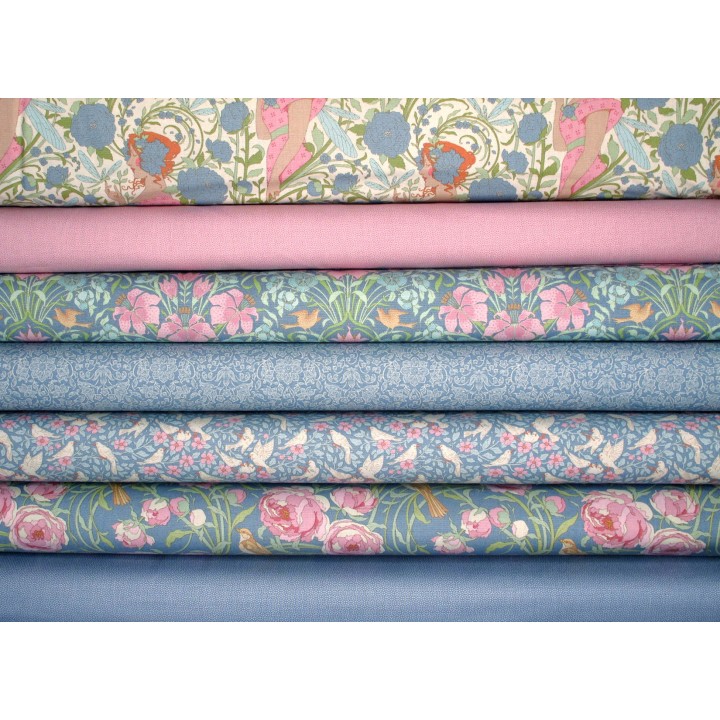 Tilda Stoffpaket Blumen Art Nouveau Frauen Mädchen Libellen Songbird Pünktchen Dots 77008