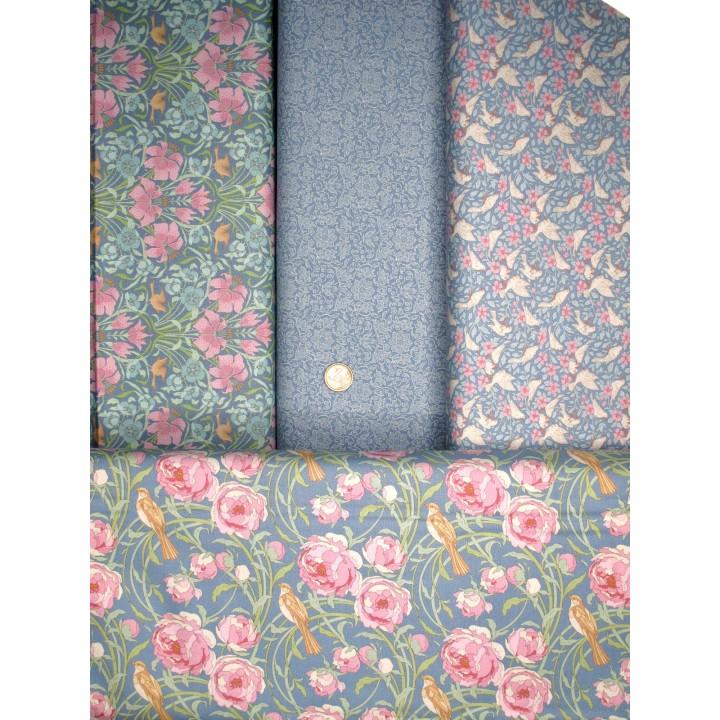 Tilda Stoffpaket Blumen Art Nouveau Frauen Mädchen Libellen Songbird Pünktchen Dots 77008