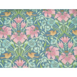 Tilda Stoff Vögel Lilien Blumen Baumwolle Songbird