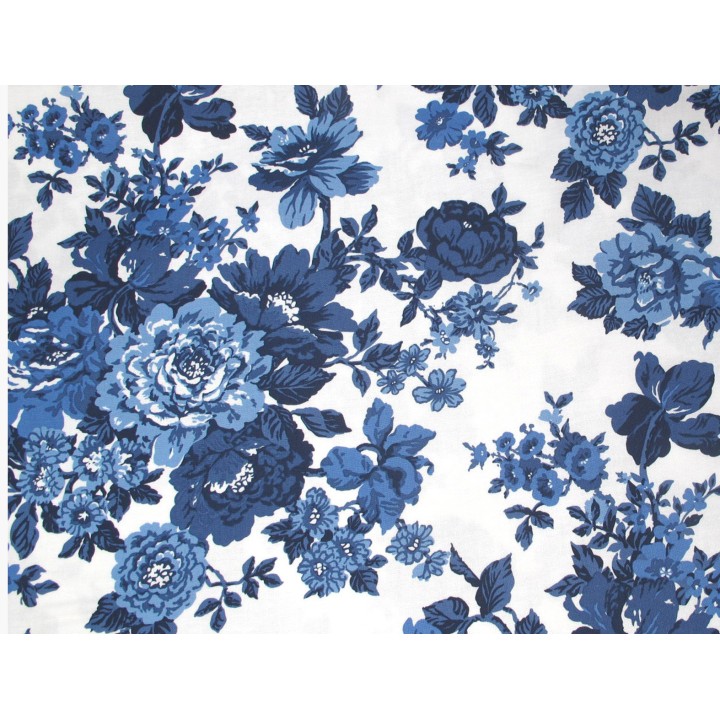 Patchworkstoff Blumen Blueprint Baumwolle Meterware Rosen Moda 