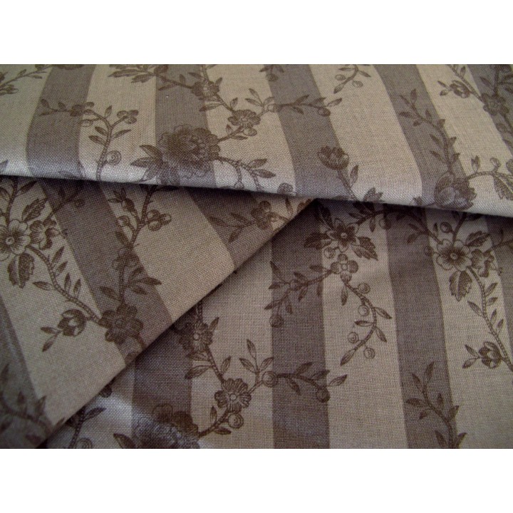 Quiltstoff Blumenstoff Blumen Streifen Papillon nougat Patchworkstoff