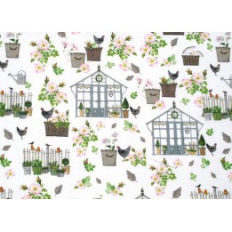 Stoff acufactum Gewächshäuser Baumwolle Garten Hühner Rosen Kübel Frühling Ostern Sommer