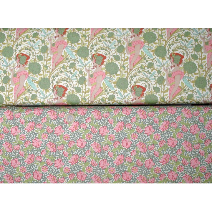 Tilda Stoffpaket Blumen Rosen Songbird Frauen Libellen Baumwolle 75018