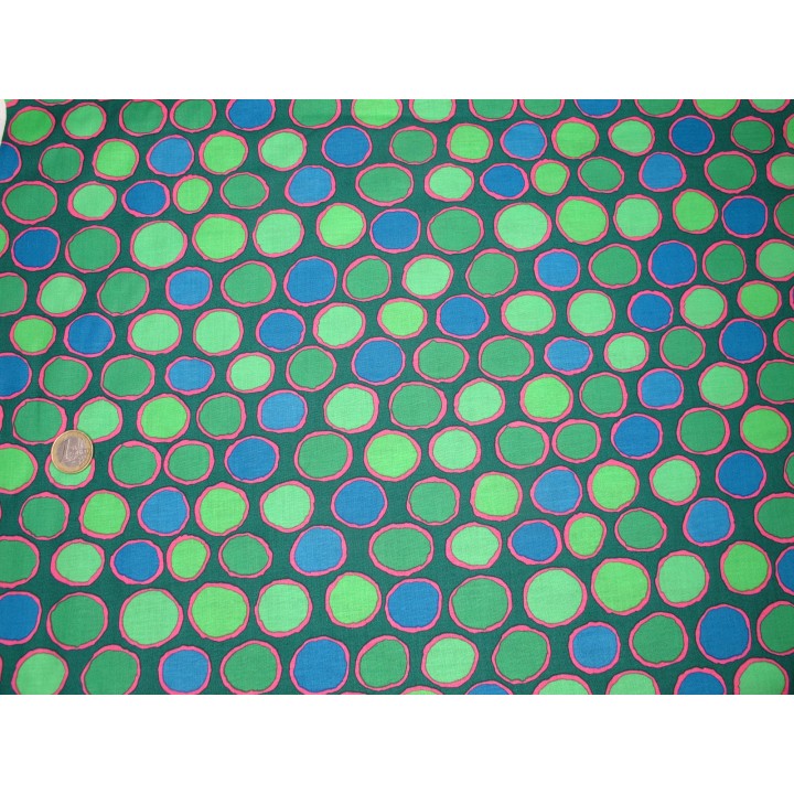 Patchworkstoff grün Tupfen Kaffe Fassett Baumwolle Kreise Punkte Dots