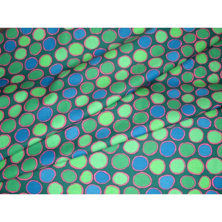 Patchworkstoff grün Tupfen Kaffe Fassett Baumwolle Kreise Punkte Dots