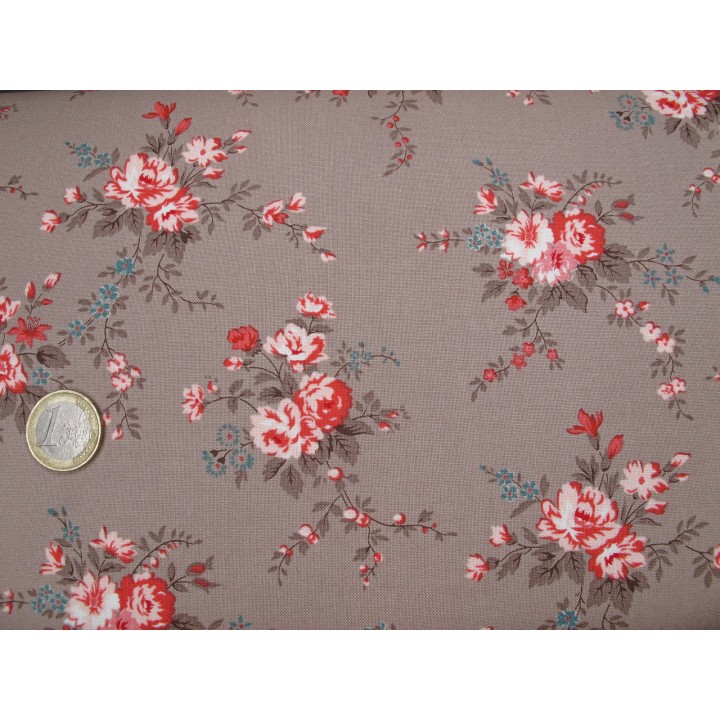 Stoff Rosen Lyda Rose Patchworkstoff Baumwolle Blumen Moda Bunny Hill Designs