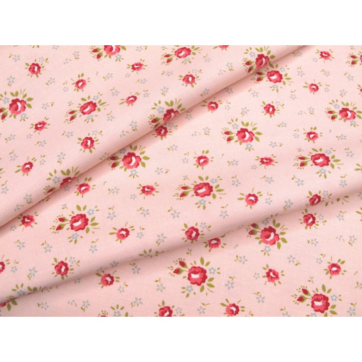 Patchworkstoff kleine Rosen Lyda Rose Baumwolle Meterware Röschen Blumen Moda