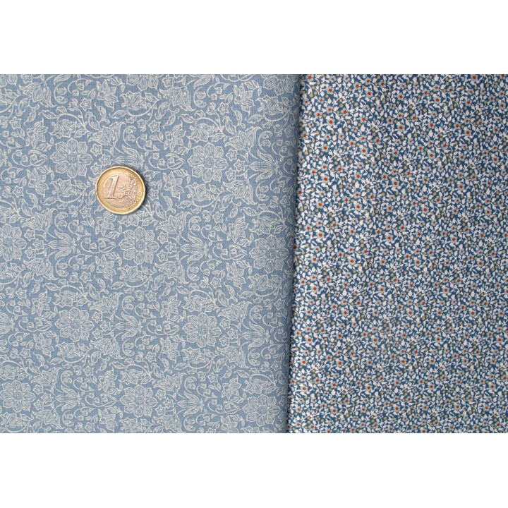 Tilda Stoffpaket Blumen Tauben Baumwolle Rosen Pastell rosa hellblau Vögel 75093