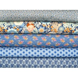 Tilda Stoffpaket Blumen Frauen Baumwolle Stoffe Punkte blau 75082