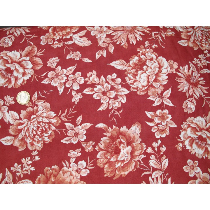 Patchworkstoff Baumwollstoff Meterware Mohnblumen Sandalwood Dahlien Moda 