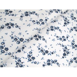 Patchworkstoff Rosen blau Shoreline Baumwollstoff Meterware Röschen Blumen dunkelblau Moda