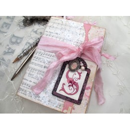 Junk Journal Tagebuch Akkordeon romantisch rosa