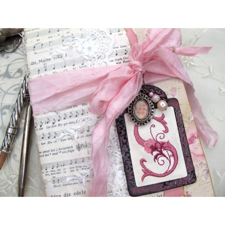 Junk Journal Tagebuch Akkordeon romantisch rosa