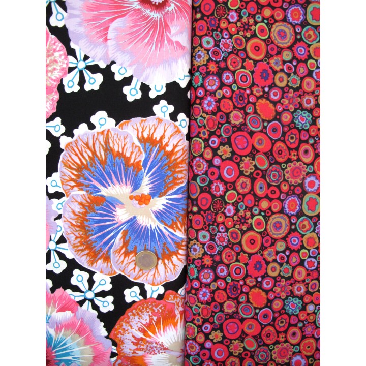 Stoffpaket Baumwolle Blumen Dots Stoffe Kaffe Fassett