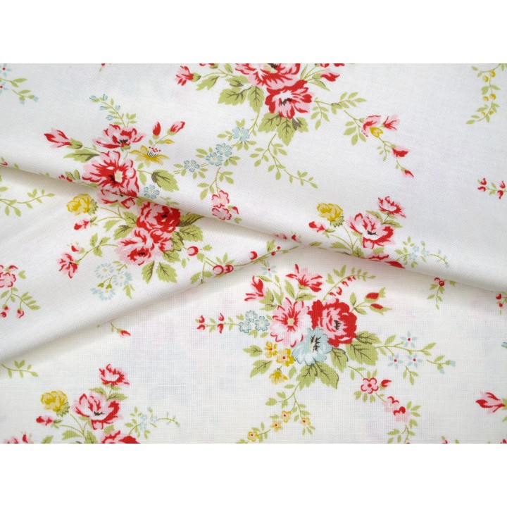 Stoff Rosen Blumen Baumwolle Meterware Lyda Rose Patchworkstoff