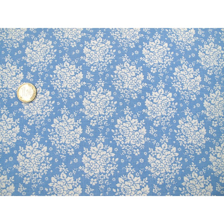 Tilda Stoff Rosen Pünktchen Patchwork Baumwolle Blumen Meterware Something Blue