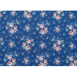 Tilda Stoff Röschen Blumen Rosen Baumwolle Meterware Patchworkstoff Something Blue