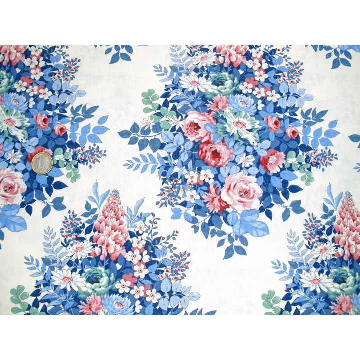 Tilda Stoff Rosen Lupinen Blumen Patchwork Baumwolle Meterware Something Blue