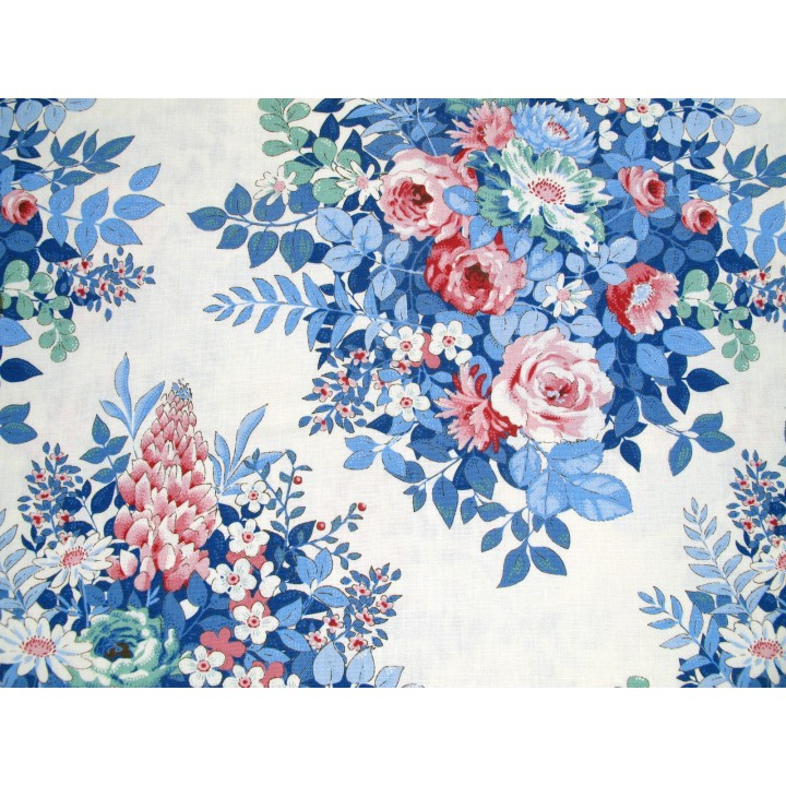 Tilda Stoff Rosen Lupinen Blumen Patchwork Baumwolle Meterware Something Blue