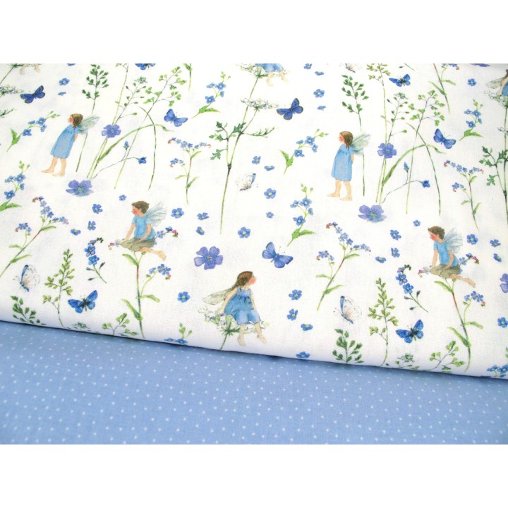 Stoffpaket acufactum Elfen Blumen Punkte Baumwolle Patchwork Daniela Drescher