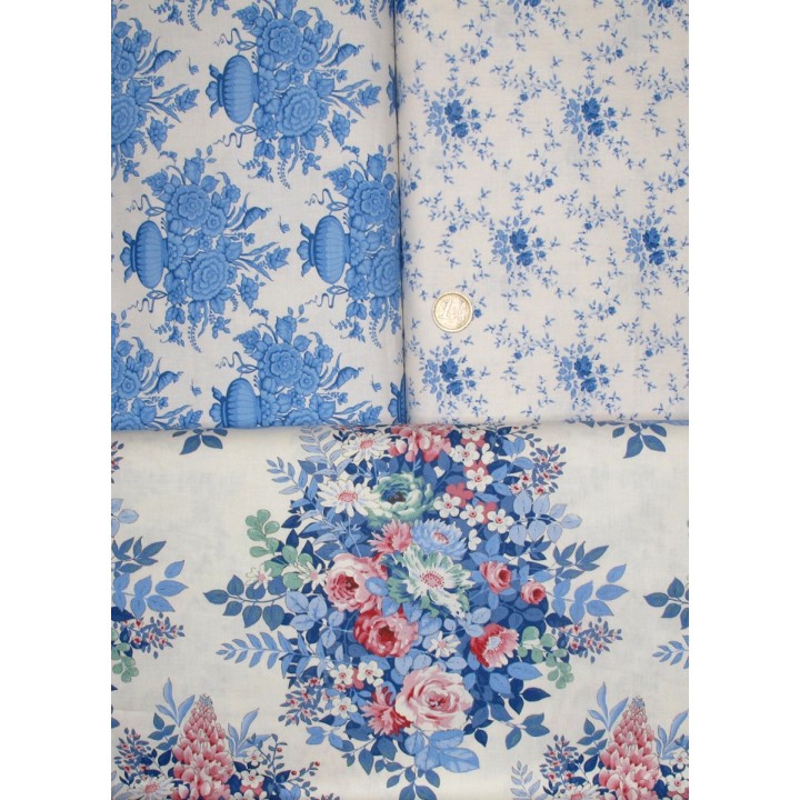 Tilda Stoffpaket Rosen Punkte Something Blue 77002
