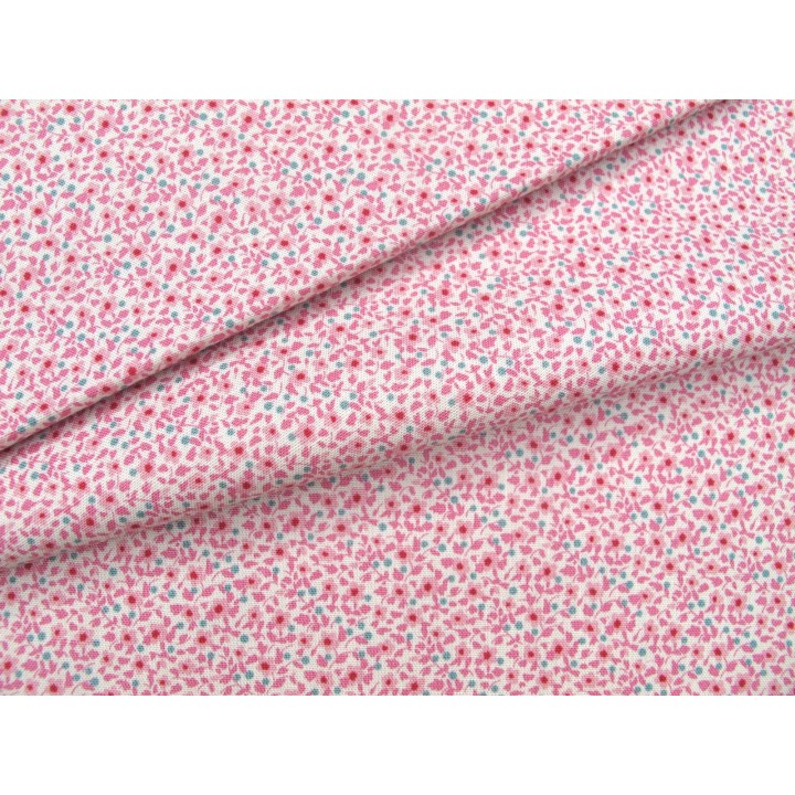Tilda Stoff Patchworkstoff Baumwolle Meterware Blümchen Mini Brie Basics Pink