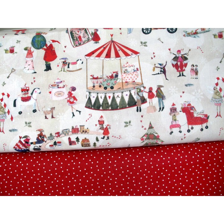 Stoffpaket Baumwolle acufactum weihnachten kinderstoff karussell