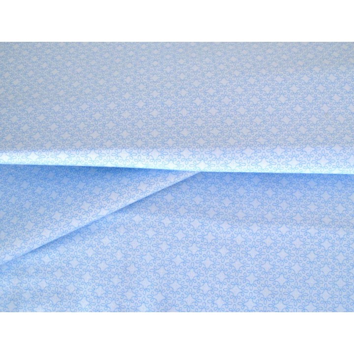 Patchworkstoff Ornamente hellblau Baumwolle Meterware Modern Melodie klein gemustert
