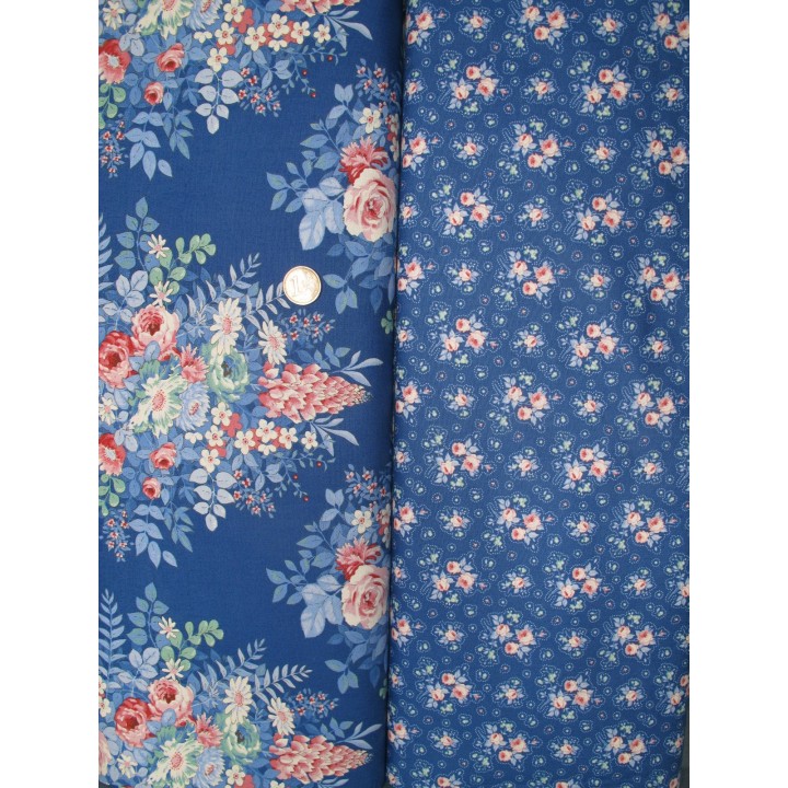 Tilda Stoffpaket Rosen Blumen blau 75089