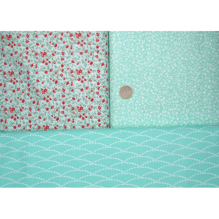 Patchwork Stoffpaket türkis himbeerrot 75068