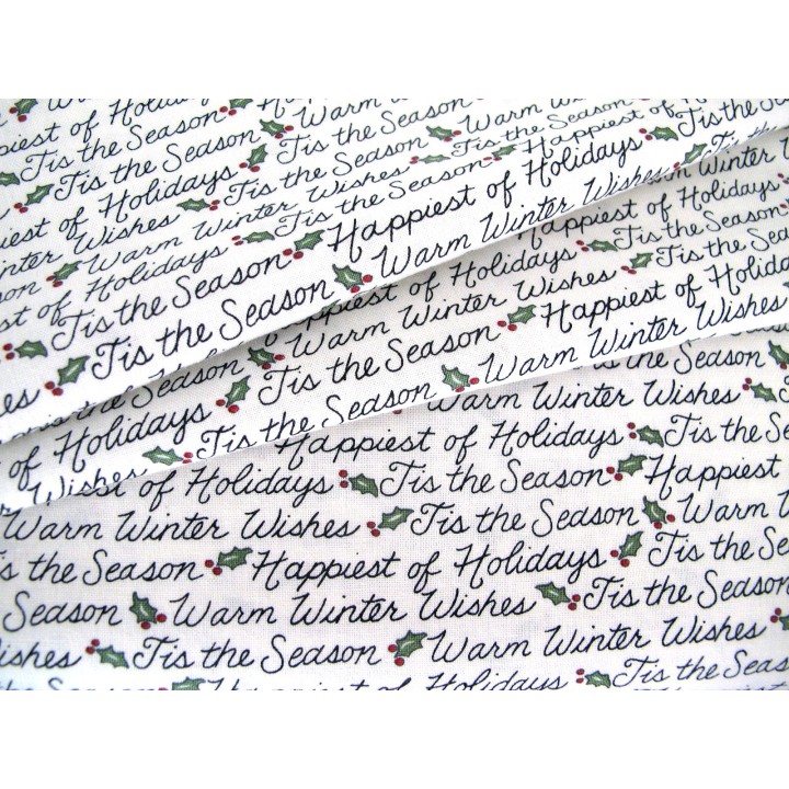 Stoff Weihnachten Patchwork Baumwolle Wörter Texte Ilex Moda Deb Strain