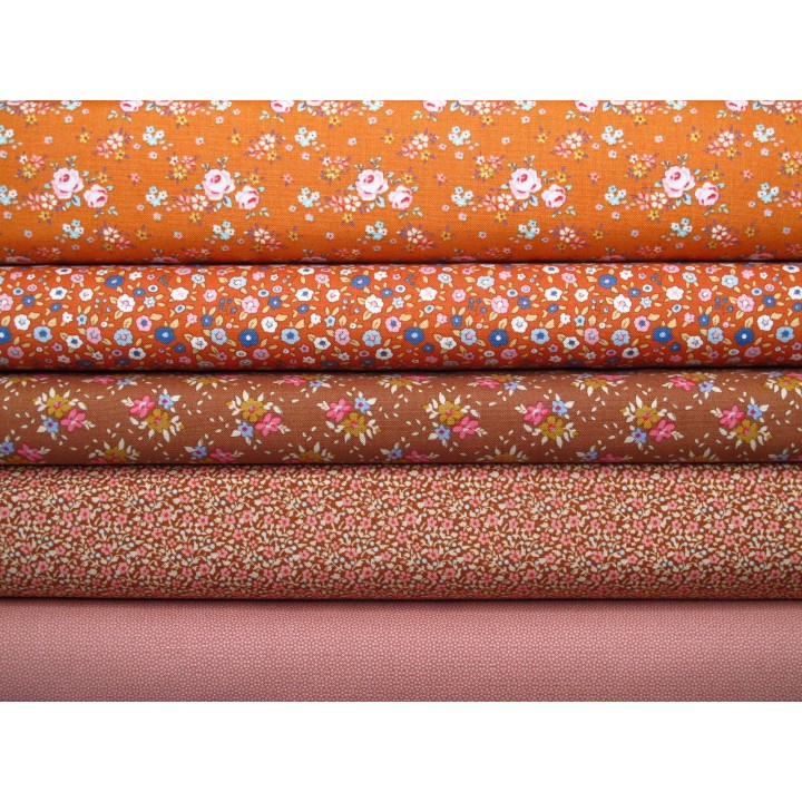 Tilda Stoffpaket Herbst Blumen Rosen Punkte Baumwolle Patchworkstoffe