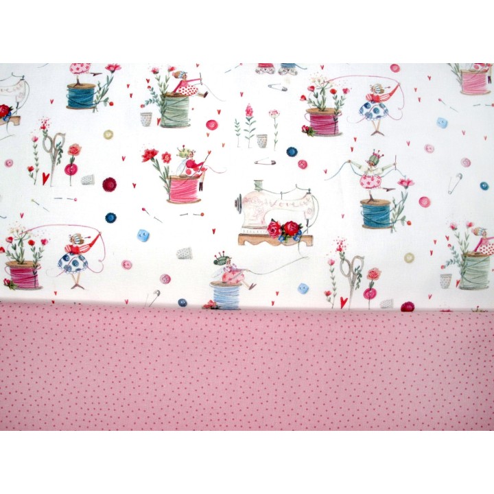 stoffpaket acufactum westfalenstoffe punkte elfen blumen frühling garnrollen silke leffler baumwolle patchwork