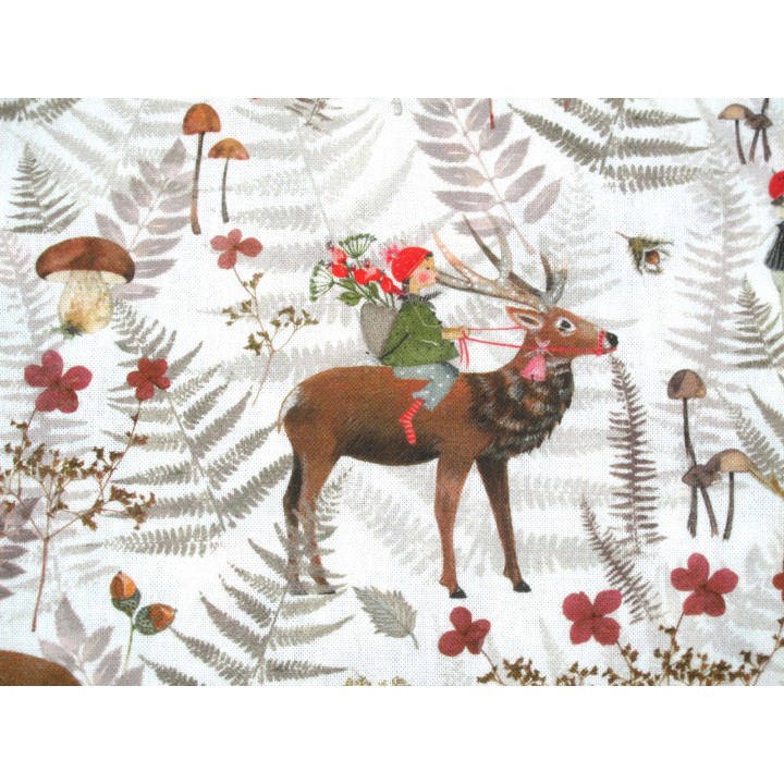 acufactum stoff herbst baumwolle wald kinder tiere eichhörnchen rehe hirsch patchwork meterware