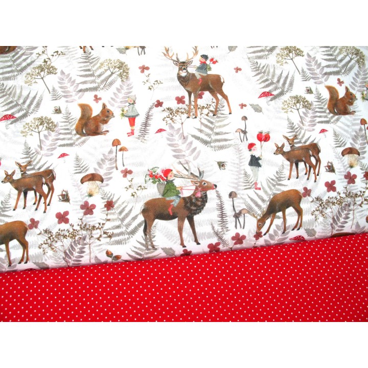 acufactum Stoffpaket Herbststoffe Punkte Tiere Rehe Hirsch Eichhörnchen Kinderstoff Kerstin Heß Baumwolle