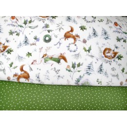 stoffpaket acufactum baumwolle winter herbst tiere eichhörnchen rotkehlchen vögel punkte dots tupfen sophia drescher