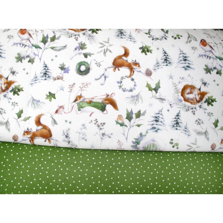 stoffpaket acufactum baumwolle winter herbst tiere eichhörnchen rotkehlchen vögel punkte dots tupfen sophia drescher